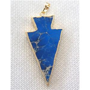 blue Sea Sediment jasper pendant, arrowhead, approx 20-60mm