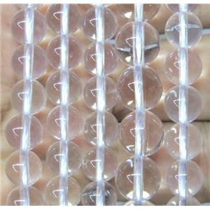 natural clear quartz beads, round, grade-A, approx 8mm dia
