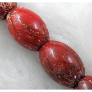 Sea Sediment Jasper, Rice, red, 12x16mm,21pcs per st