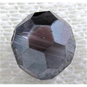 Crystal Glass, Faceted Round Beads, purple, 8mm dia