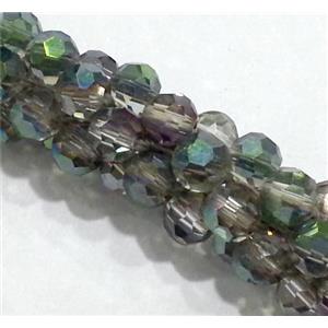 handmade braided chain with chinese crystal glass bead, faceted, approx 4mm bead, 21cm length