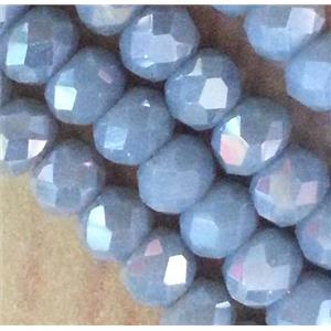 Chinese crystal glass bead, faceted rondelle, AB color, approx 2x3mm dia, 150pcs per st