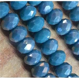 Chinese crystal glass bead, faceted rondelle, AB color, approx 2x3mm dia, 150pcs per st