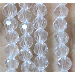 Chinese crystal glass bead, faceted round, 4mm dia, 100pcs per st