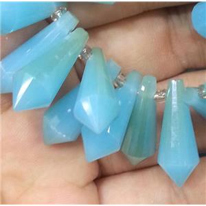 Chinese crystal glass bead, faceted teardrop, approx 8x20mm, 100pcs per st