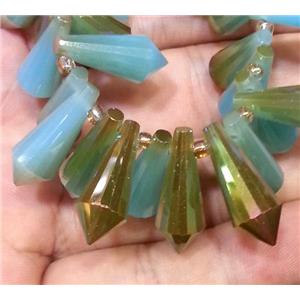 Chinese crystal glass bead, faceted teardrop, approx 8x20mm, 100pcs per st