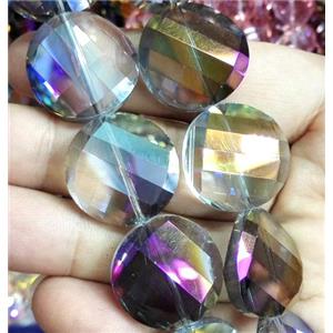 chinese crystal bead, faceted, twist round, approx 22mm dia, 15pcs per st