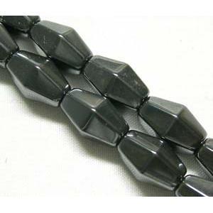 Magnetic Hematite beads, faceted bicone, 6x12mm, 34pcs per st