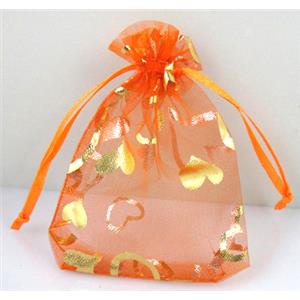 Organza bag, orange, 13x18cm