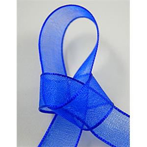 Organza Ribbon Cord, blue, 25mm wide
