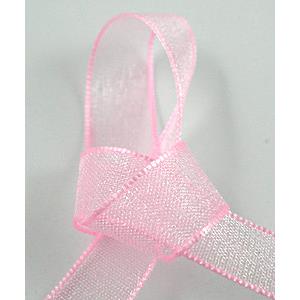 Organza Ribbon Cord, pink, 25mm wide