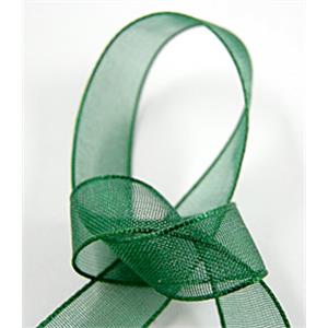 Organza Ribbon Cord, deep-green, 25mm wide