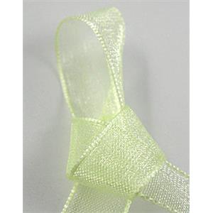 Organza Ribbon Cord, lt.yellow, 25mm wide