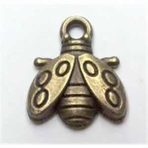 Tibetan silver honeybee charm pendant non-nickel, bronze, approx 12x14mm