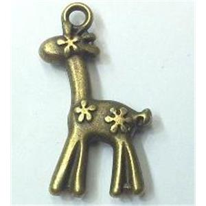 Tibetan silver giraffe pendant, non-nickel, bronze, approx 16x30mm