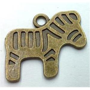 Tibetan silver horse pendant, non-nickel, bronze, approx 17x21mm