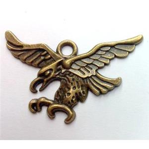 Tibetan silver hawk pendant, non-nickel, bronze, approx 26x43.5mm