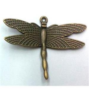 Tibetan silver dragonfly pendant, non-nickel, bronze, approx 35x27mm