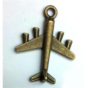 tibetan silver airplane pendant non-nickel, bronze, approx 28x22mm