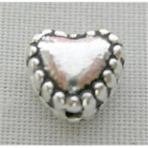 Tibetan Silver Heart Spacer Non-Nickel, 6mm wide