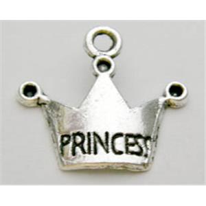Tibetan Silver crown pendants Non-Nickel, 19mm wide,17mm high