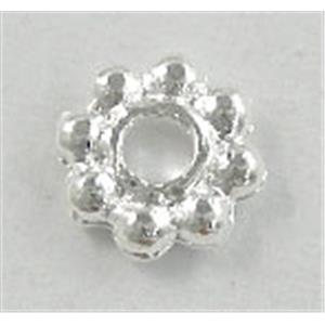Silver Plated Tibetan Silver Spacer Non-Nickel, 5.5mm dia