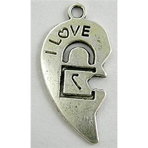 Tibetan Silver pendant Bead Non-Nickel, 15x30mm