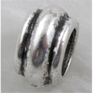 bead, Tibetan Silver Spacer Non-Nickel, 12mm dia,7mm thin, hole:7mm