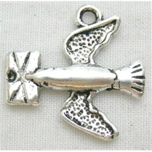 Tibetan Silver homing pigeon Non-Nickel, 18.5x18.5mm
