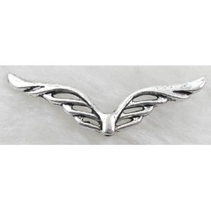 Tibetan Silver Angel wing non-nickel, 40x15mm