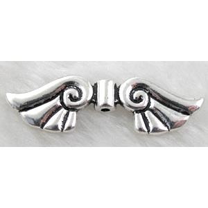 Tibetan Silver Angel wing non-nickel, 45x15mm