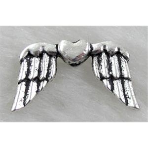 Tibetan Silver Angel wing non-nickel, 20x11mm
