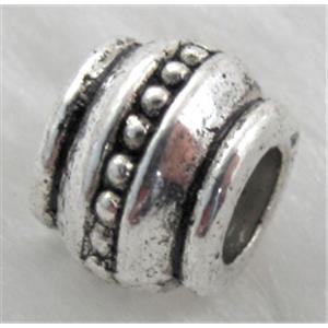 bead, Tibetan Silver Spacer Non-Nickel, 9mm dia, 7mm thin, hole:4mm
