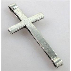 bracelet bar, connector, tibetan silver cross Non-nickel, 20x42mm
