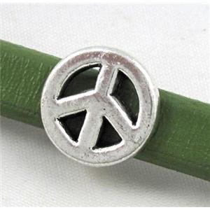 spacer tibetan silver charms bead, non-nickel, approx 15.5mm dia, 7x10mm hole