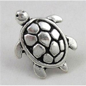tibetan silver tortoise charms bead, non-nickel, approx 18x22mm, 7x10mm hole