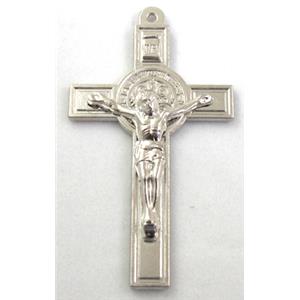 Tibetan Silver Crucifix Cross non-nickel, 43x75mm