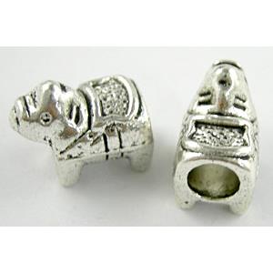Tibetan Silver Bead Non-Nickel, 8x13mm, hole:5mm