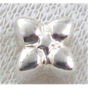 Silver plated bead, Tibetan Silver Spacer Non-Nickel, 10x10x7.5mm,hole:5mm