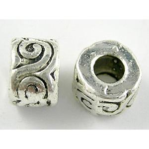 Tibetan Silver spacer Non-Nickel, 10mm dia, hole:4.5mm