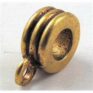 Bails, Antique gold, Tibetan Silver Hanger Non-Nickel, 9mm dia,hole:5mm