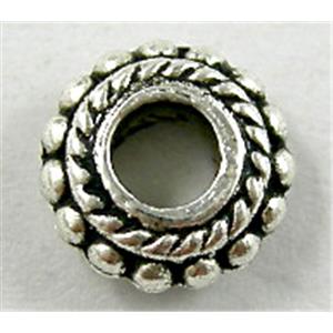 Tibetan Silver Space beads Non-Nickel, 7.5mm dia