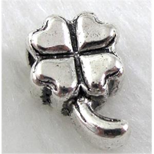 four-leaf clover, Tibetan Silver Spacer Non-Nickel, 11x16mm, hole:4.5mm
