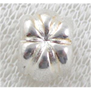 Silver plated bead, Tibetan Silver Spacer Non-Nickel, 8x8x11mm, hole:5mm