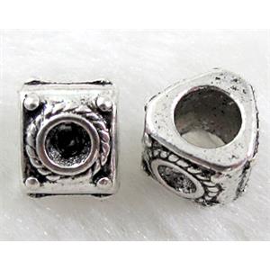 bead, Tibetan Silver Spacer Non-Nickel, 9x9mm, hole:5mm
