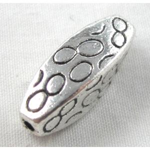 Tibetan Silver twist Spacer Non-Nickel, 7.5x21mm