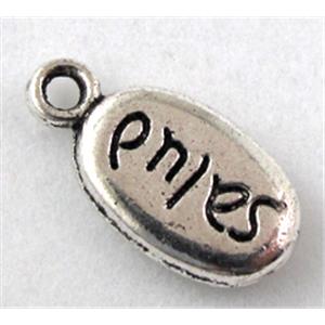 Tibetan Silver pendant non-nickel, 8.5x16.5mm