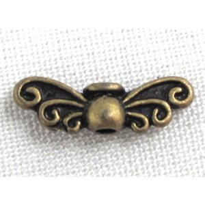 Tibetan Silver Angel wing beads, Non-Nickel, antique bronze, 13.8mm wide,4.5mm high