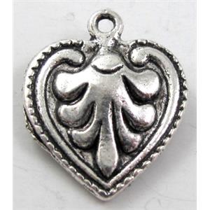 heart, Tibetan Silver pendant non-nickel, 18x22mm