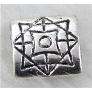 Tibetan Silver Spacers Non-Nickel, 10x10mm, 3mm thin